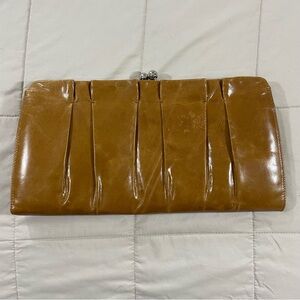 Hobo Alena Caramel Top Grain Leather Clutch Wallet Purse